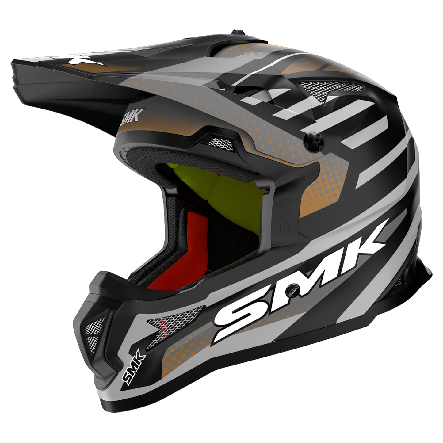 SMK Allterra Helmet Bulldozer- Matt Black / Grey / Orange MA267