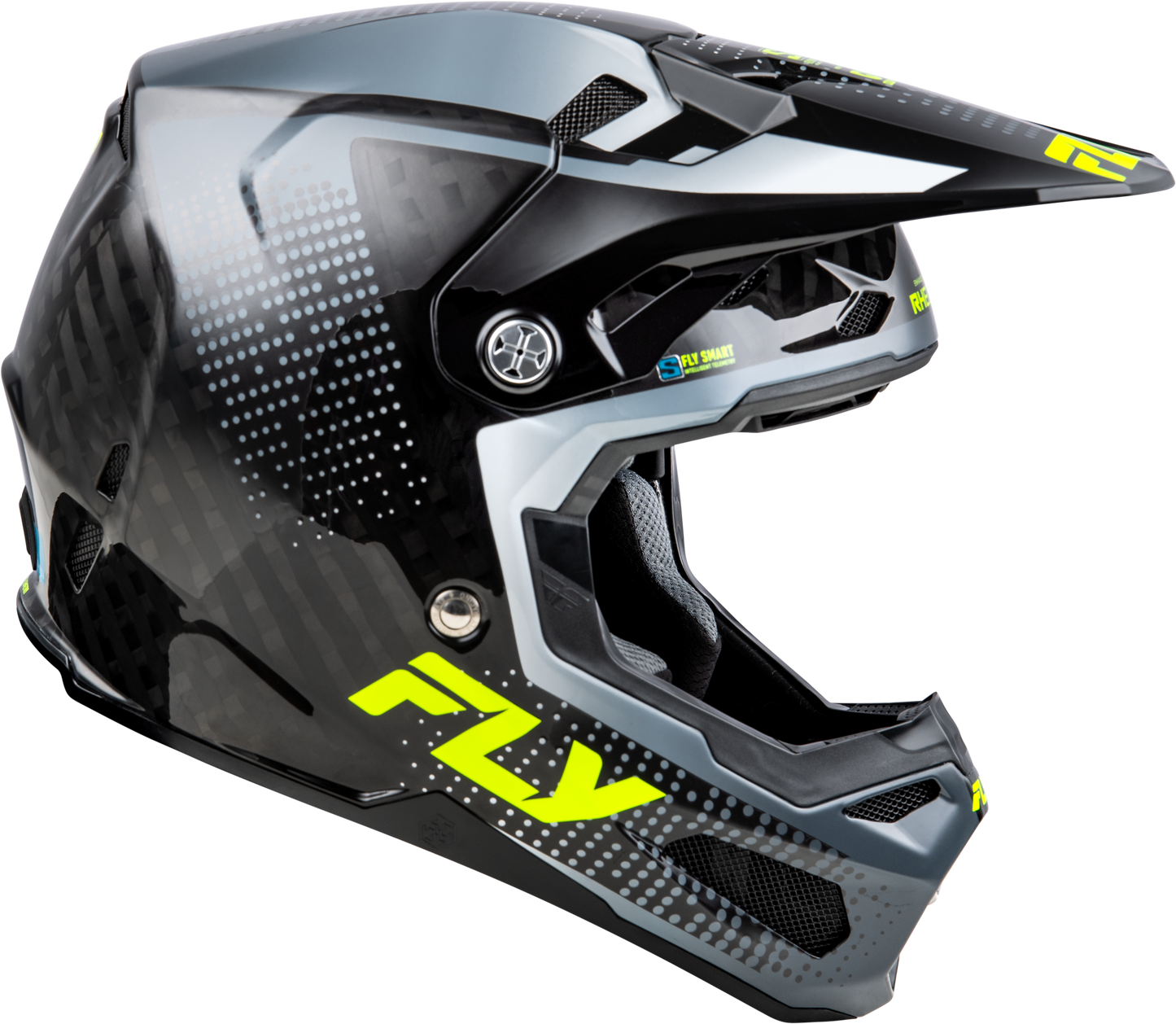Fly Youth Formula S Protocol Helmet - Grey/Hi-Vis