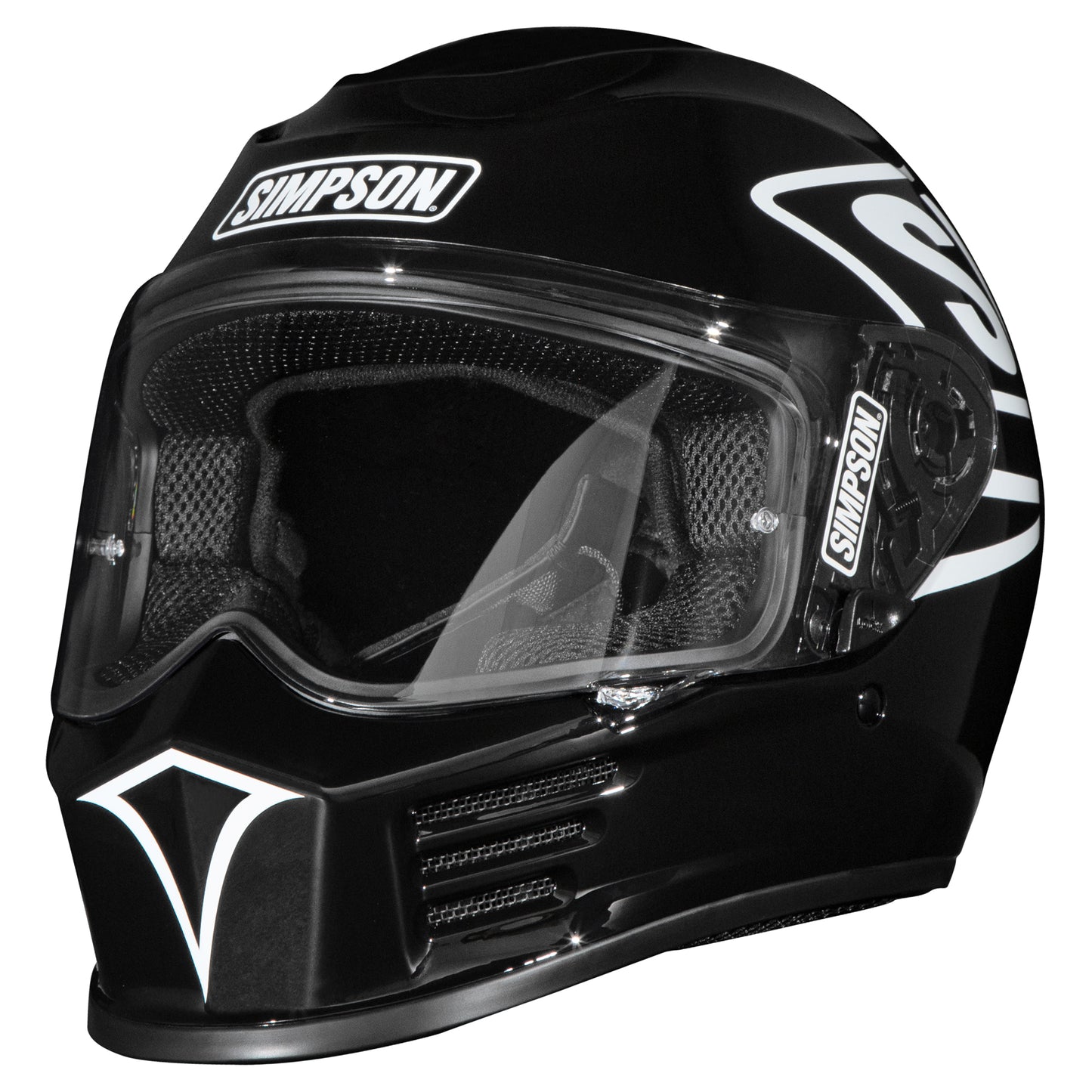 Simpson Speed Helmet - 12 O'Clock Black / White