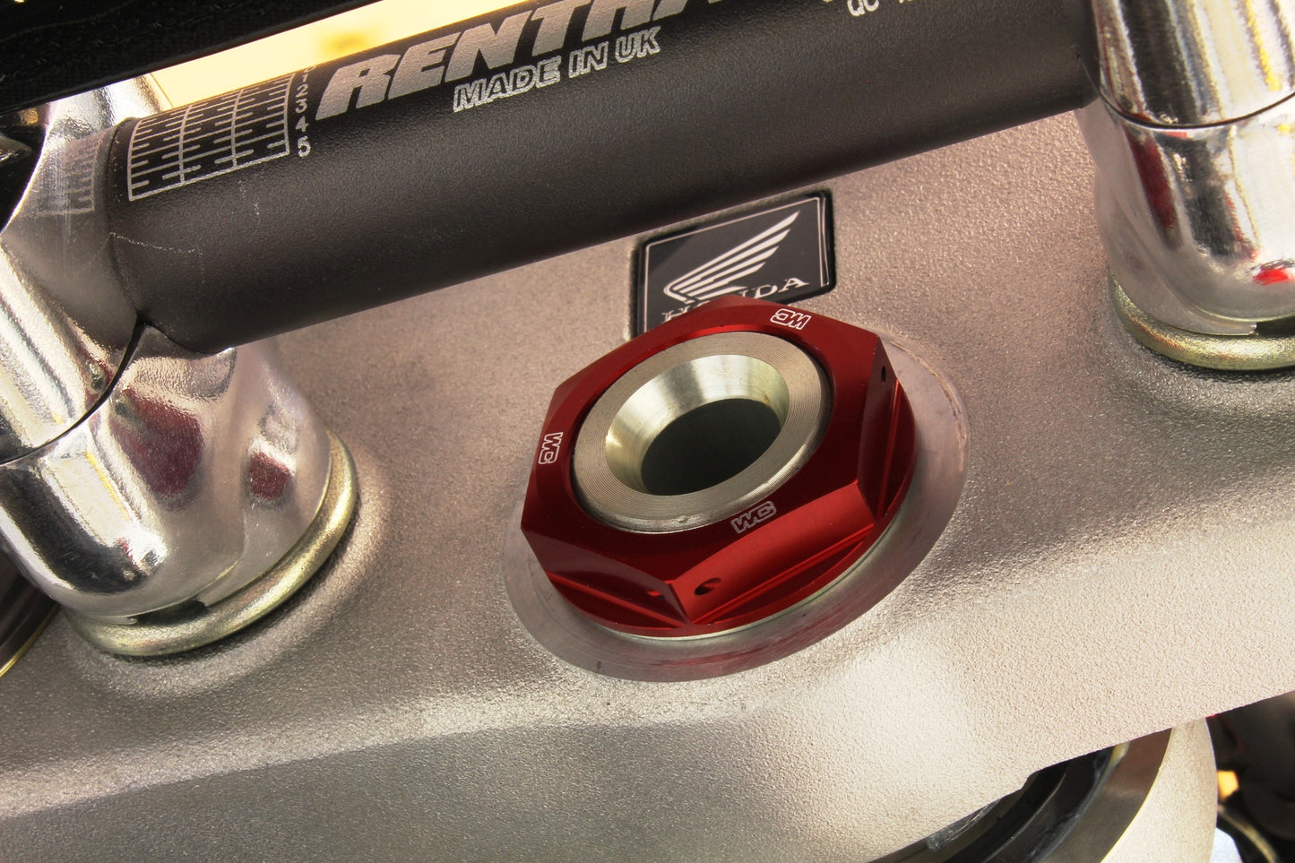 Works Connection Steering Stem Nut - Red