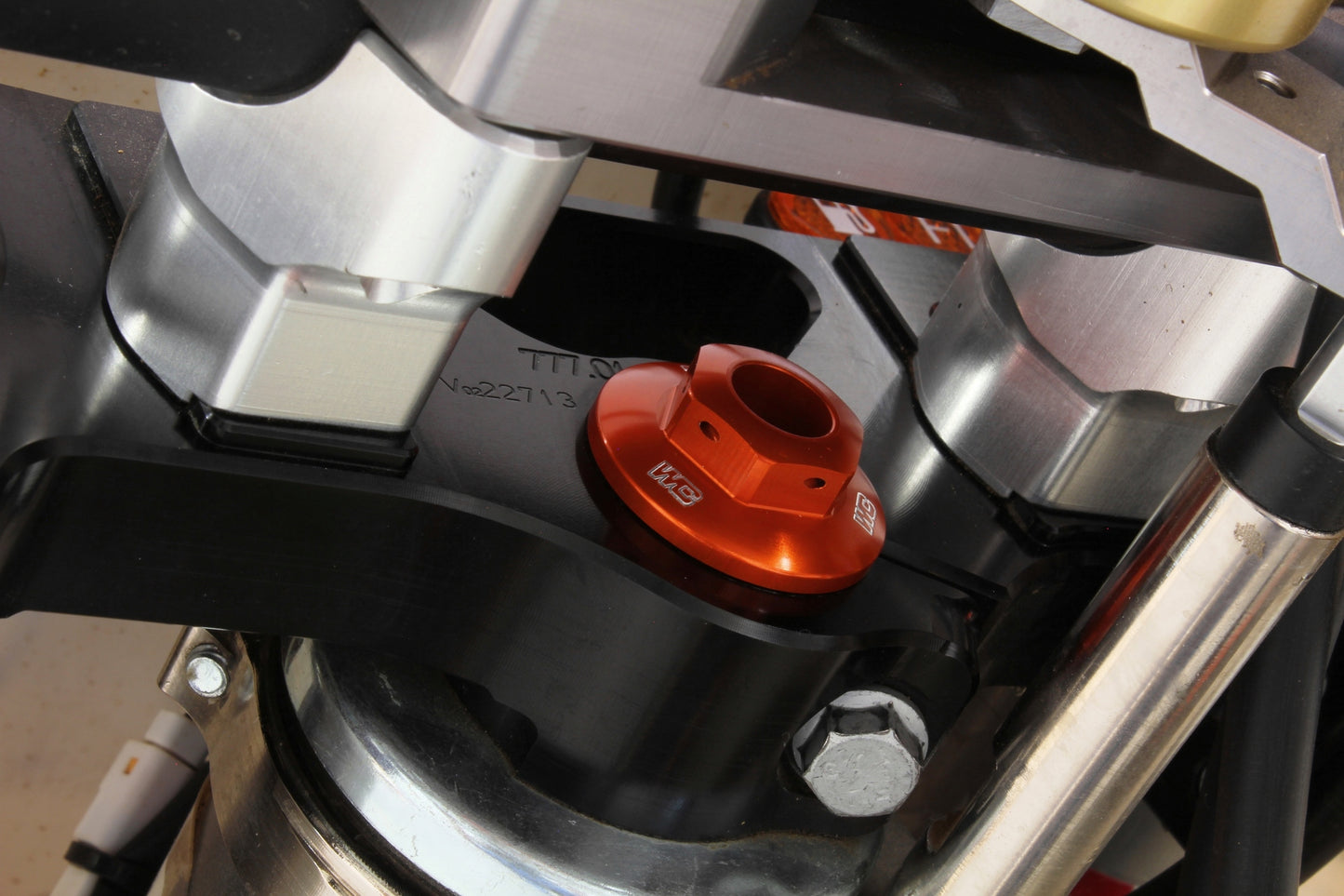 Works Connection Steering Stem Nut - Orange
