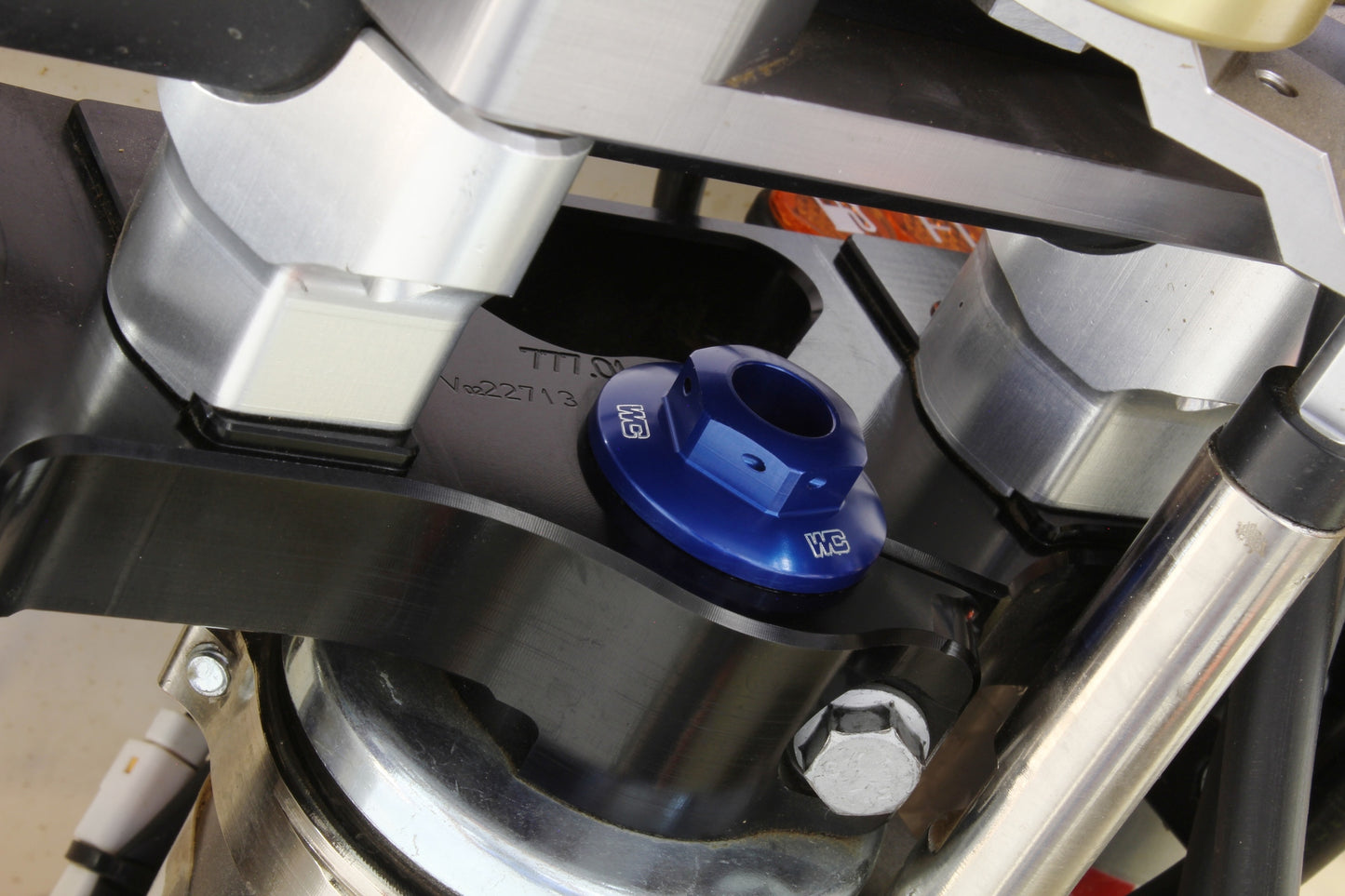 Works Connection Steering Stem Nut - Blue