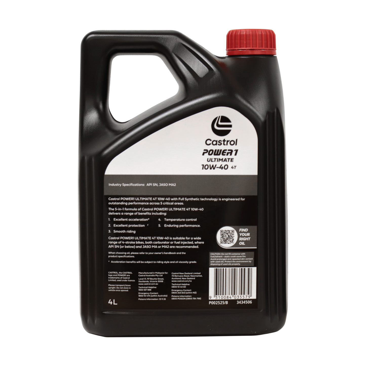 Castrol POWER1 Ultimate 4T 10W-40 - 4L