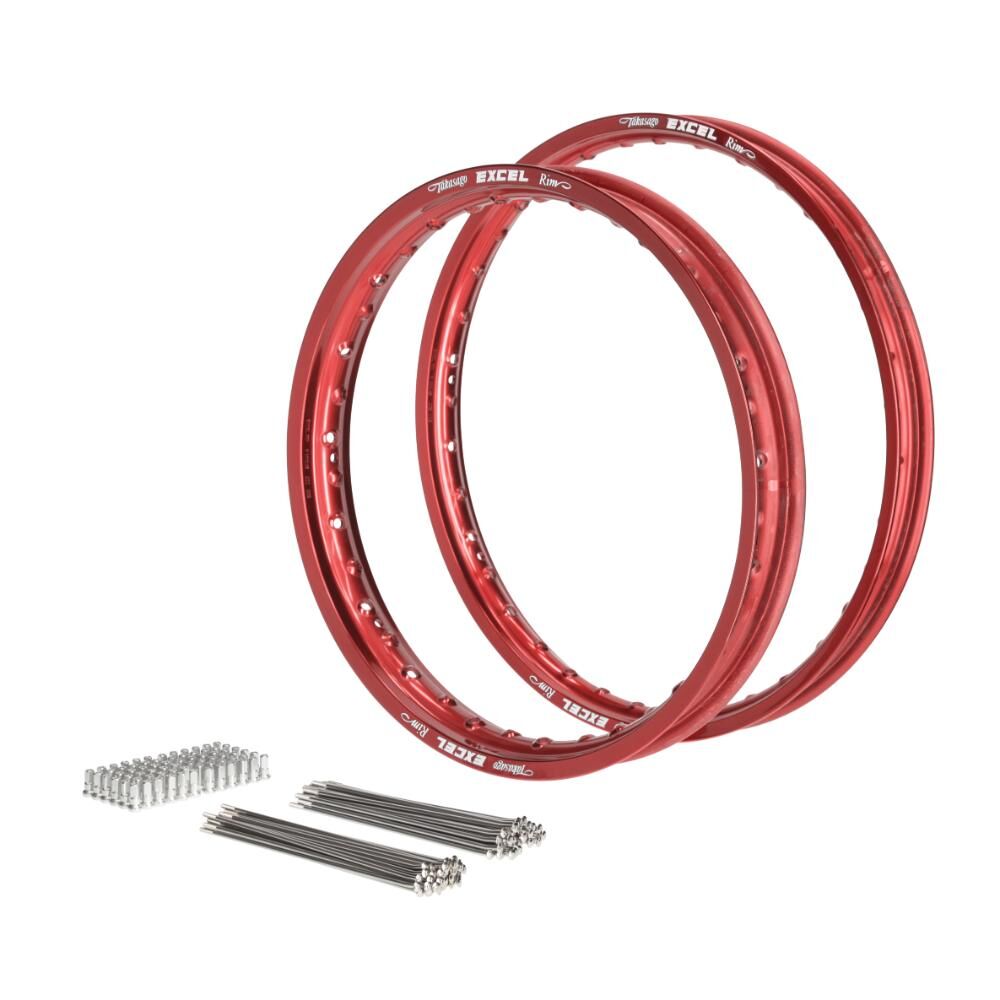 Excel Rim & Spoke Kit (21x1.60 / 19x2.15) - Red