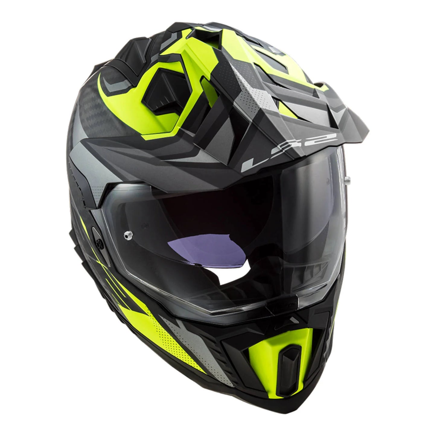 LS2 MX701 Explorer Carbon Focus Matt Titanium Hi-Vis Yellow