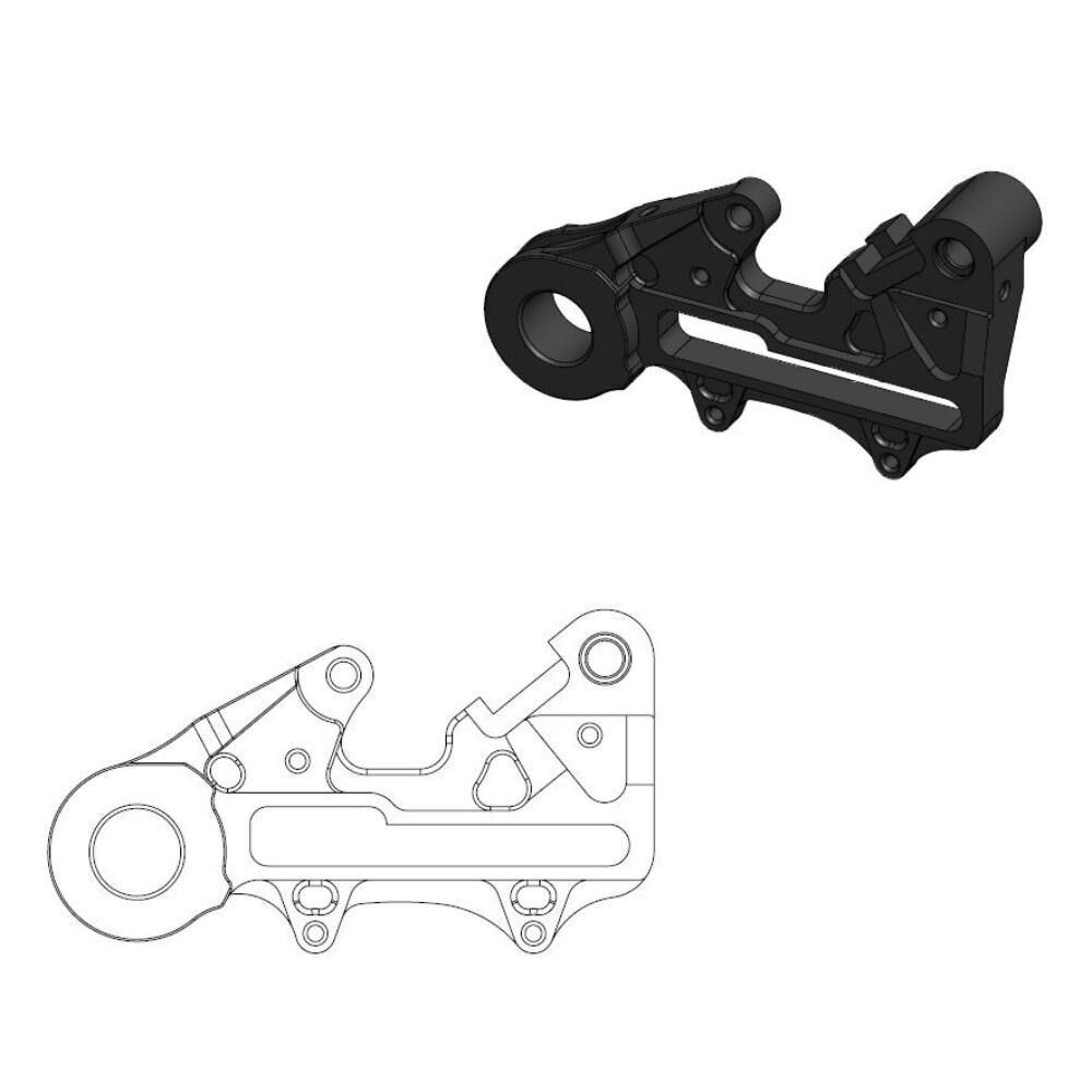 Moto-Master Rear Caliper Adapter - Black