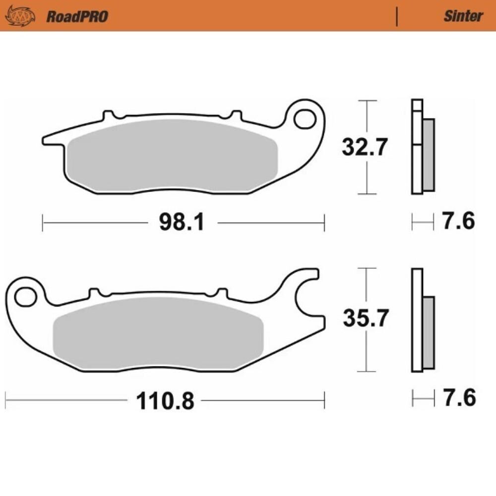 Moto-Master Sintered Right Front Brake Pads