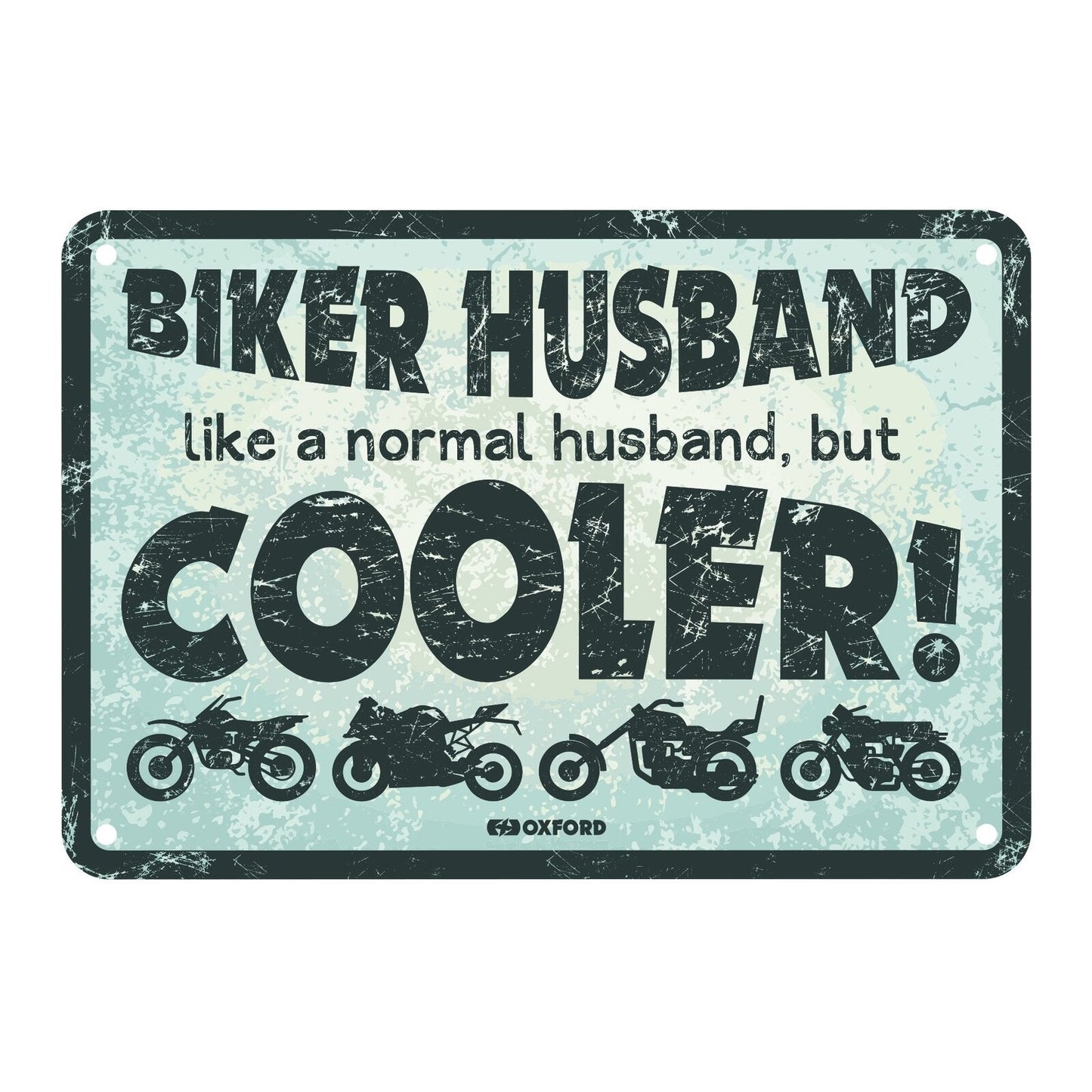 Oxford Metal Sign Biker Husband - 30cm x 20cm