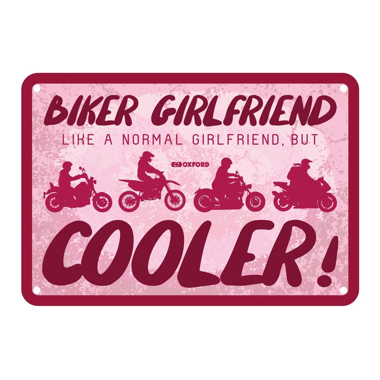 Oxford Metal Sign Biker Girlfriend - 30cm x 20cm