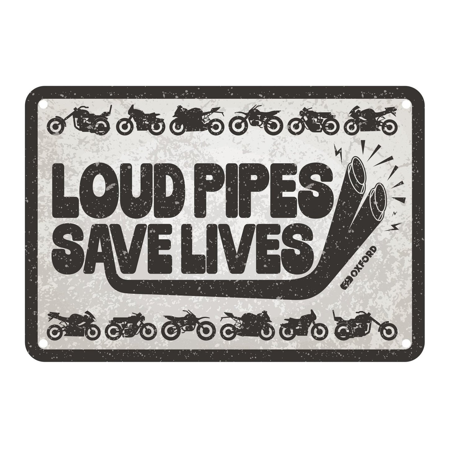 Oxford Metal Sign Loud Pipes - 30cm x 20cm