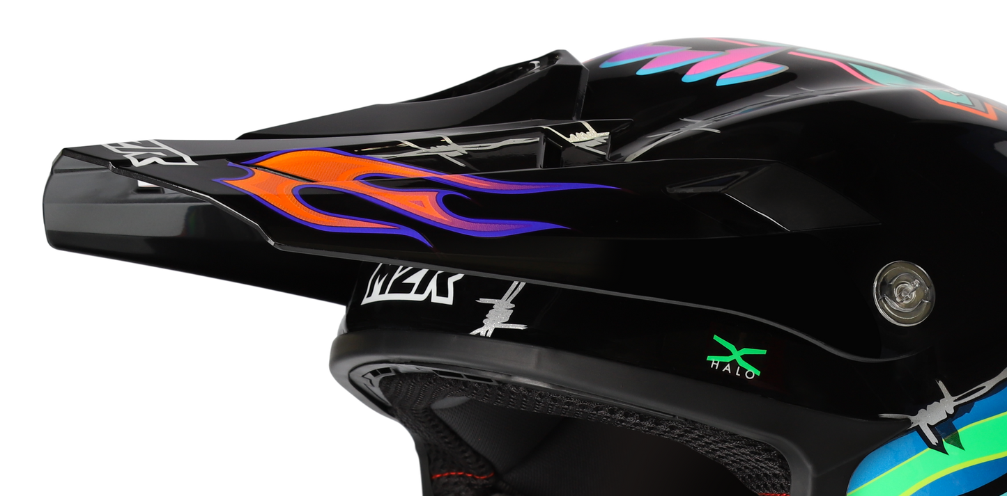 M2R X4.5 TDUB Insight PC-10 Helmet - Black / Orange / Green