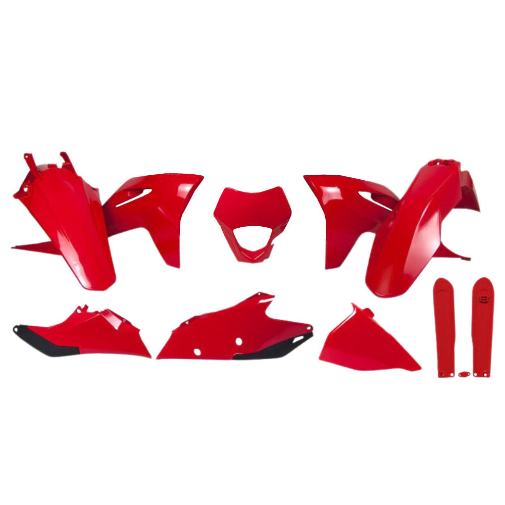 Rtech OE Plastic Kit (With Fork Protectors) 7 Piece - Red