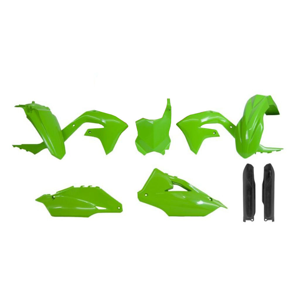 Rtech OE Plastic Kit (With Fork Protectors) 6 Piece - Green