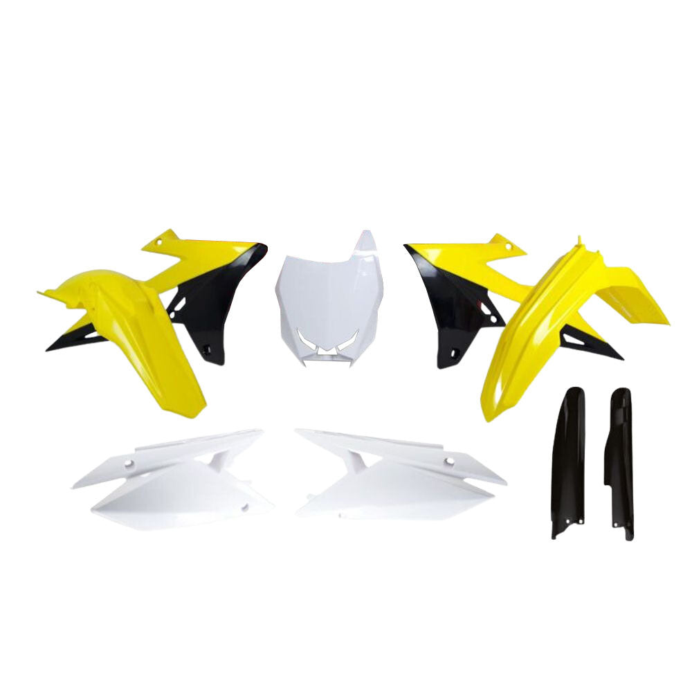 Rtech OE Plastic Kit (With Fork Protectors) 6 Piece Yellow / Black / White