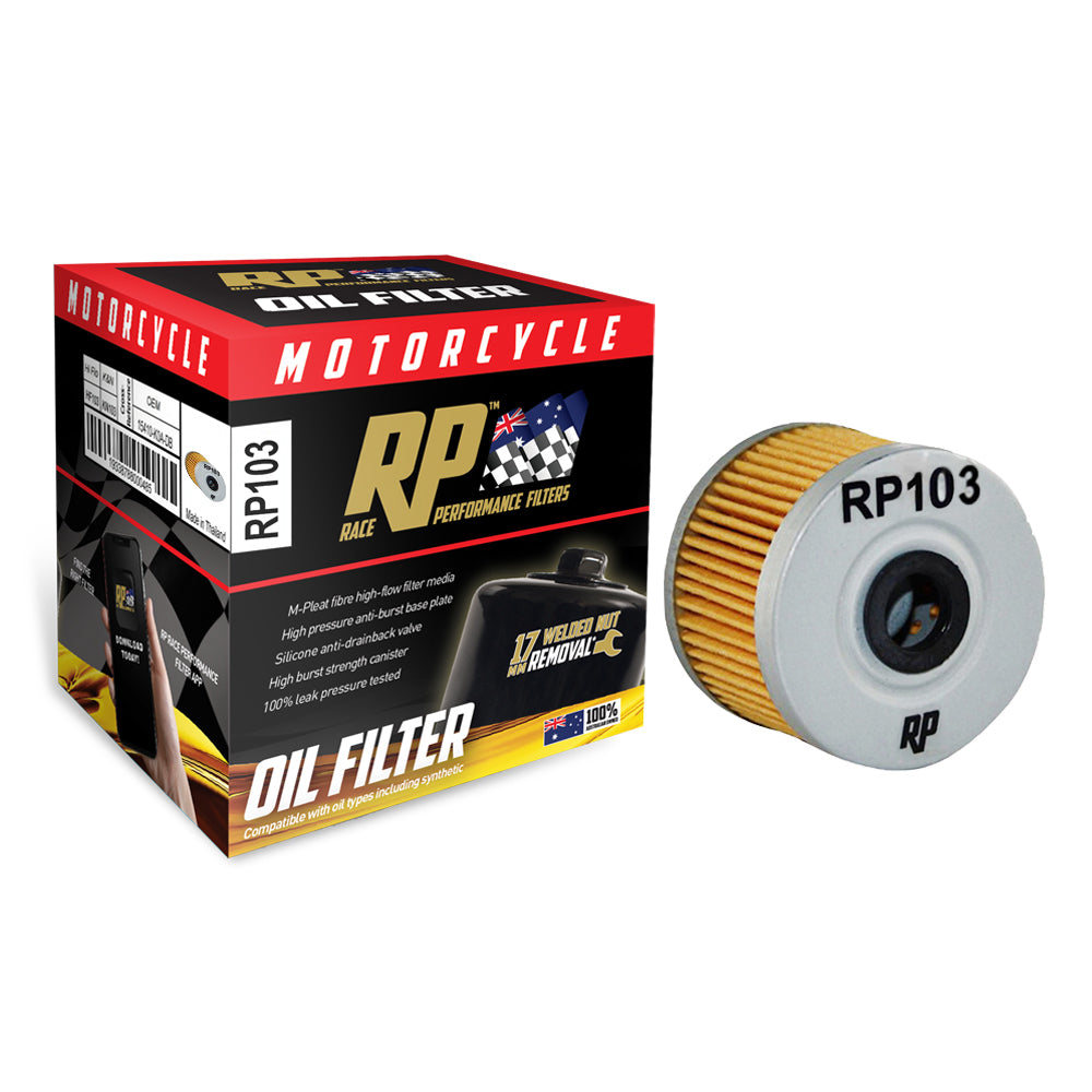 Race Performance Motorcycle Oil Filter - RP103 KN-103