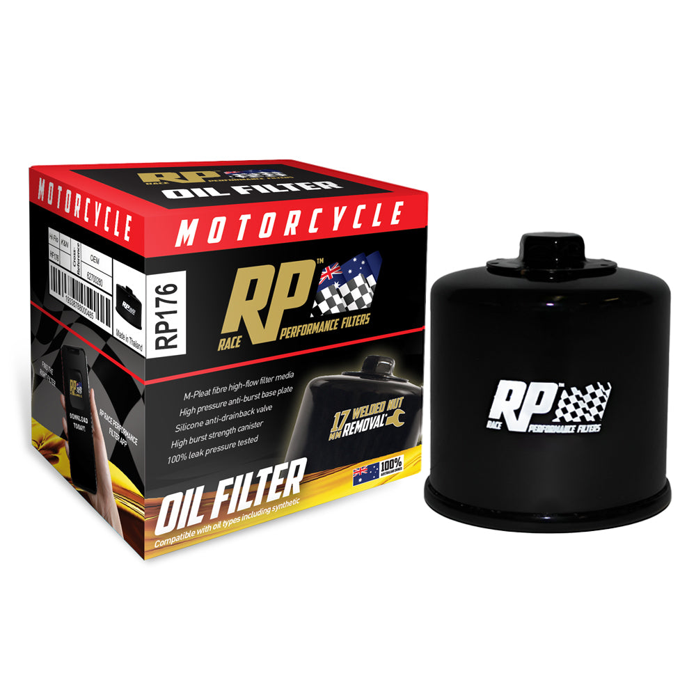 Race Performance Motorcycle Oil Filter - RP176 KN-176