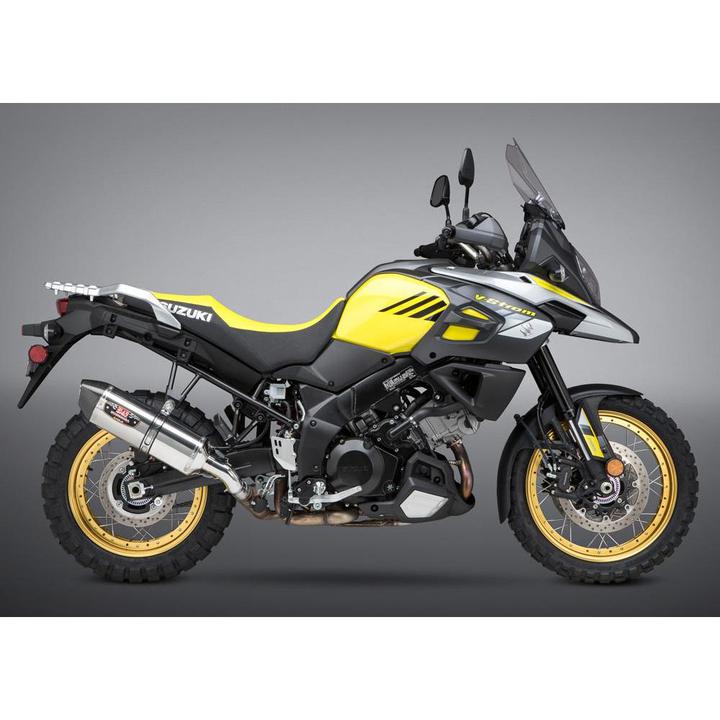Yoshimura Suzuki V-Strom 1000 14-19 R-77 Stainless Slip-On Exhaust, W/ Stainless Muffler