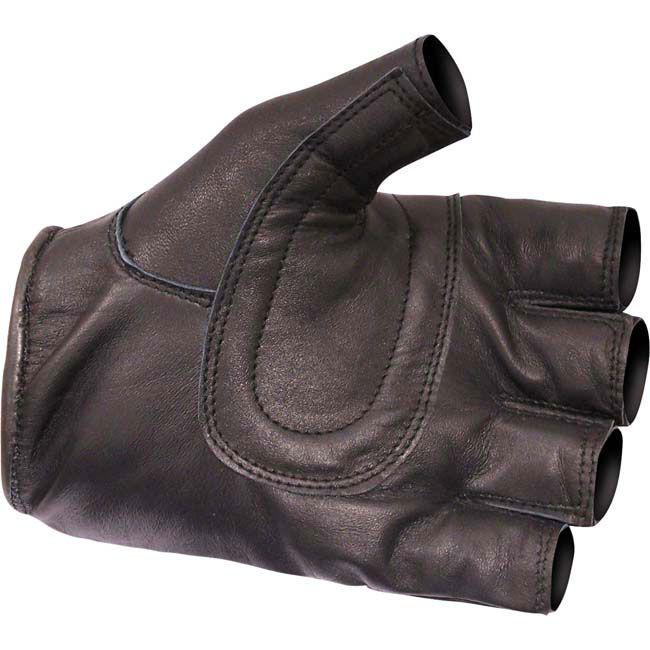 Dririder Leather Fingerless Gloves - Black