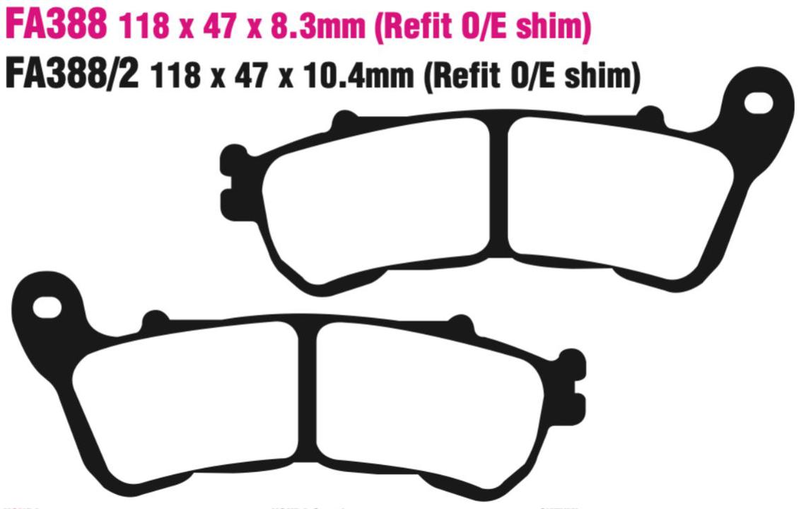 EBC Double-H Sintered Disc Pad Set - FA388HH