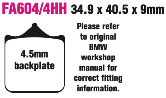 EBC Double-H Sintered Disc Pad Set - FA604/4HH