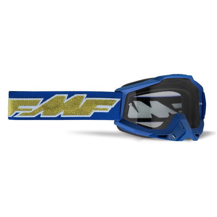 FMF Vision Powerbomb Goggles Rocket Deep Navy Gold Clear Lens