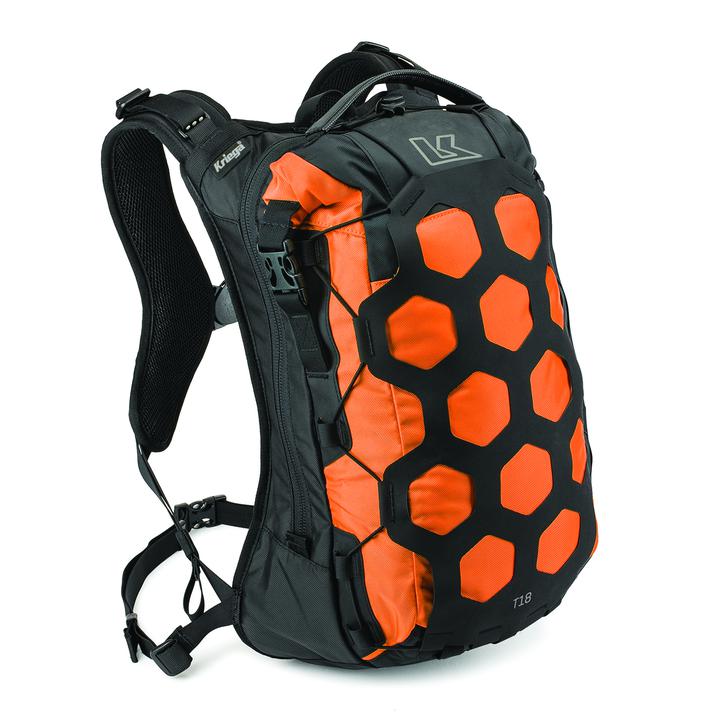 Kriega Trail 18 Adventure Backpack - Black/Orange