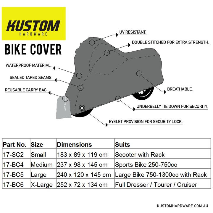 Kustom MX Premium Bike Cover Cruiser - X-Large