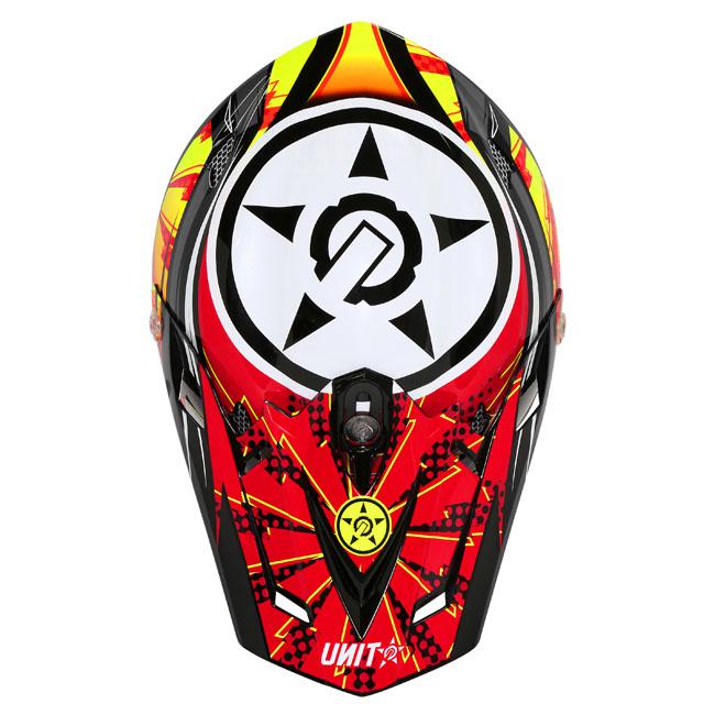 M2R X4.5 Unit EVO PC-1 Helmet - Red / Orange / Green