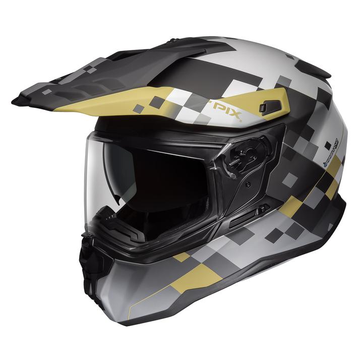 M2R Hybrid Helmet Pixel Pc-9F -Grey / Black