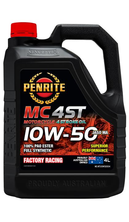 Penrite MC-4ST 10W-50 100% PAO Ester Full Synthetic Motorcycle Engine Oil - 4L