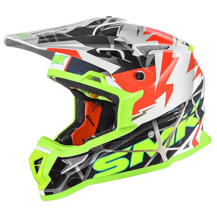 SMK Allterra Helmet Fulmine - White / Orange / Yellow GL174