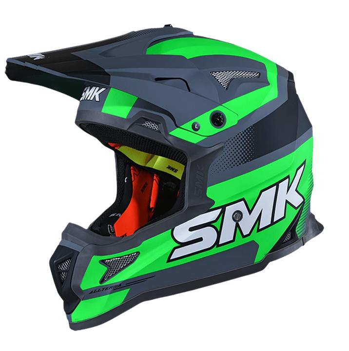 SMK Allterra Helmet X-Throttle - Grey / Green / Black MA682