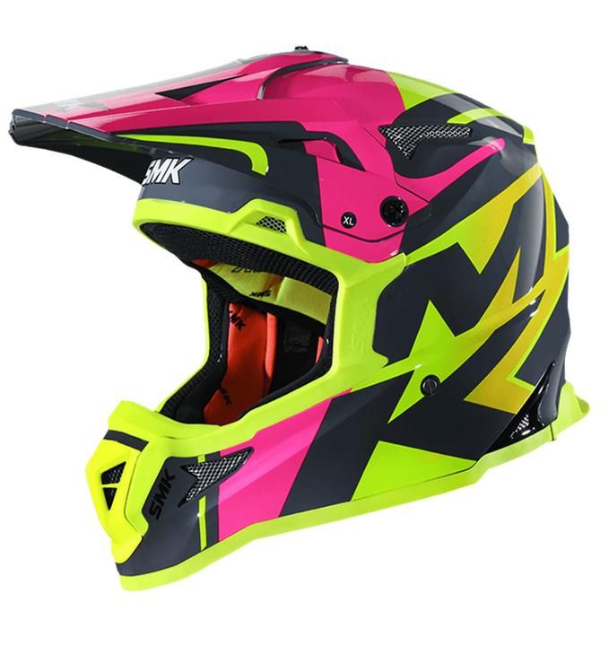 SMK Allterra Helmet X-Power - Grey / Yellow / Pink GL649