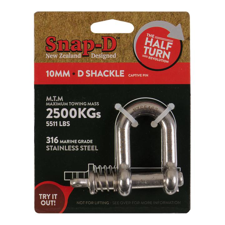 Snapd 10mm Stainless Steel D Shackle