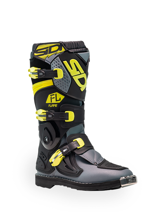 Sidi Flame Youth Boots - Black / Lime / Grey