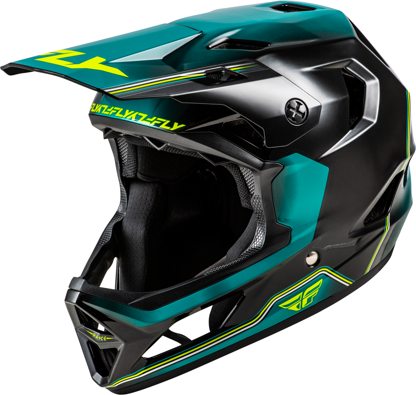 Fly Youth Rayce MTB Helmet - Teal / Hi-Vis