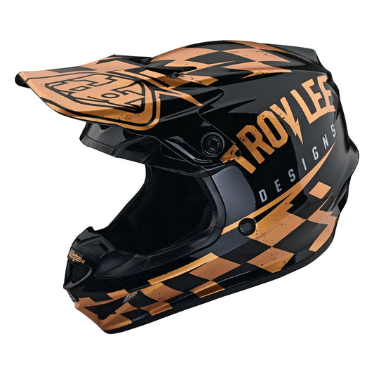 Troy Lee Designs SE4 MIPS Race Shop Helmet - Black / Gold