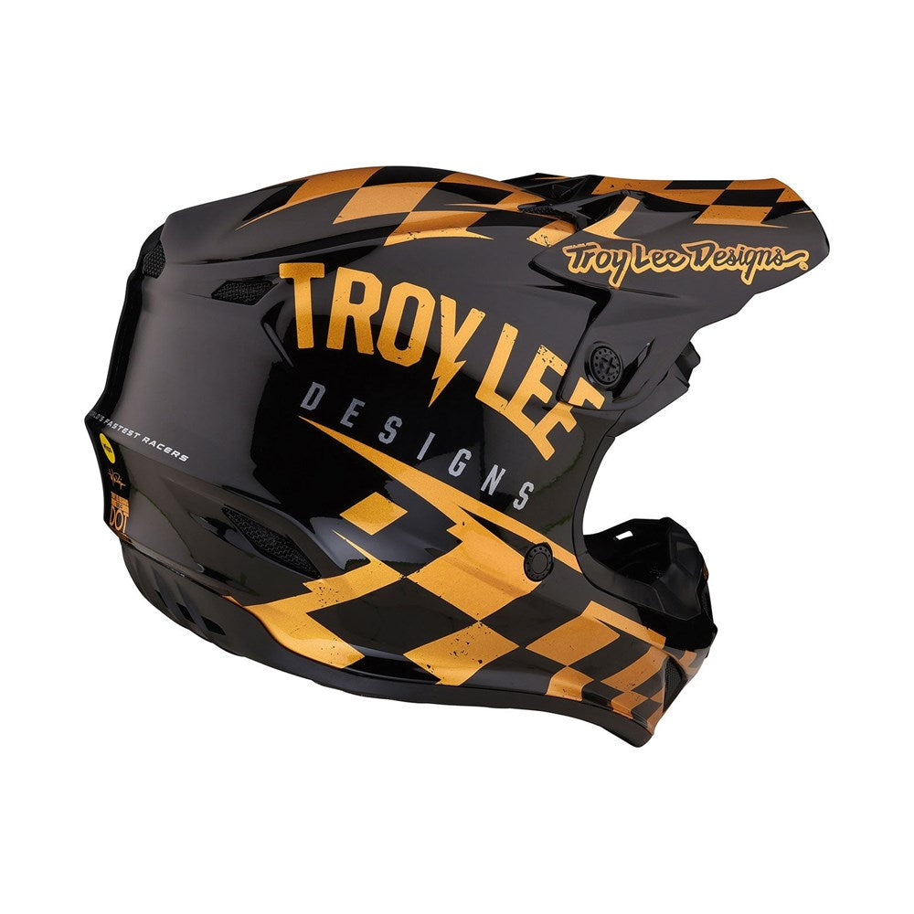 Troy Lee Designs SE4 MIPS Race Shop Helmet - Black / Gold