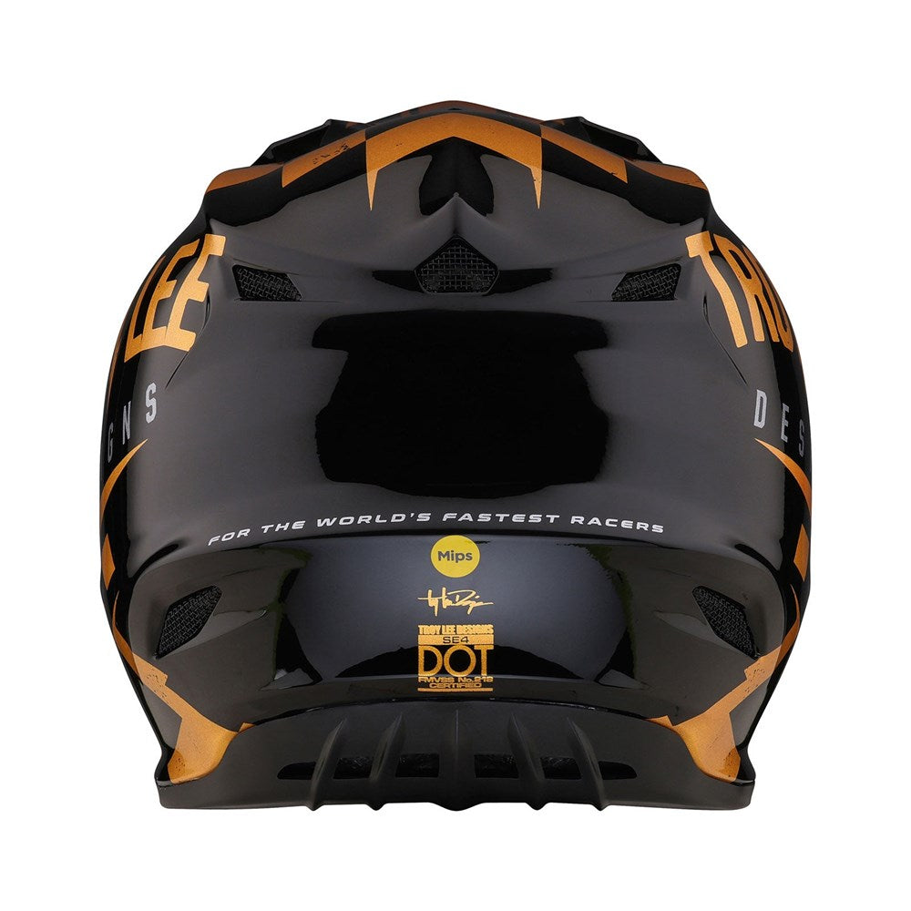 Troy Lee Designs SE4 MIPS Race Shop Helmet - Black / Gold
