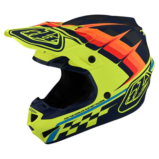 Troy Lee Designs SE4 Helmet - Warped Yellow Large