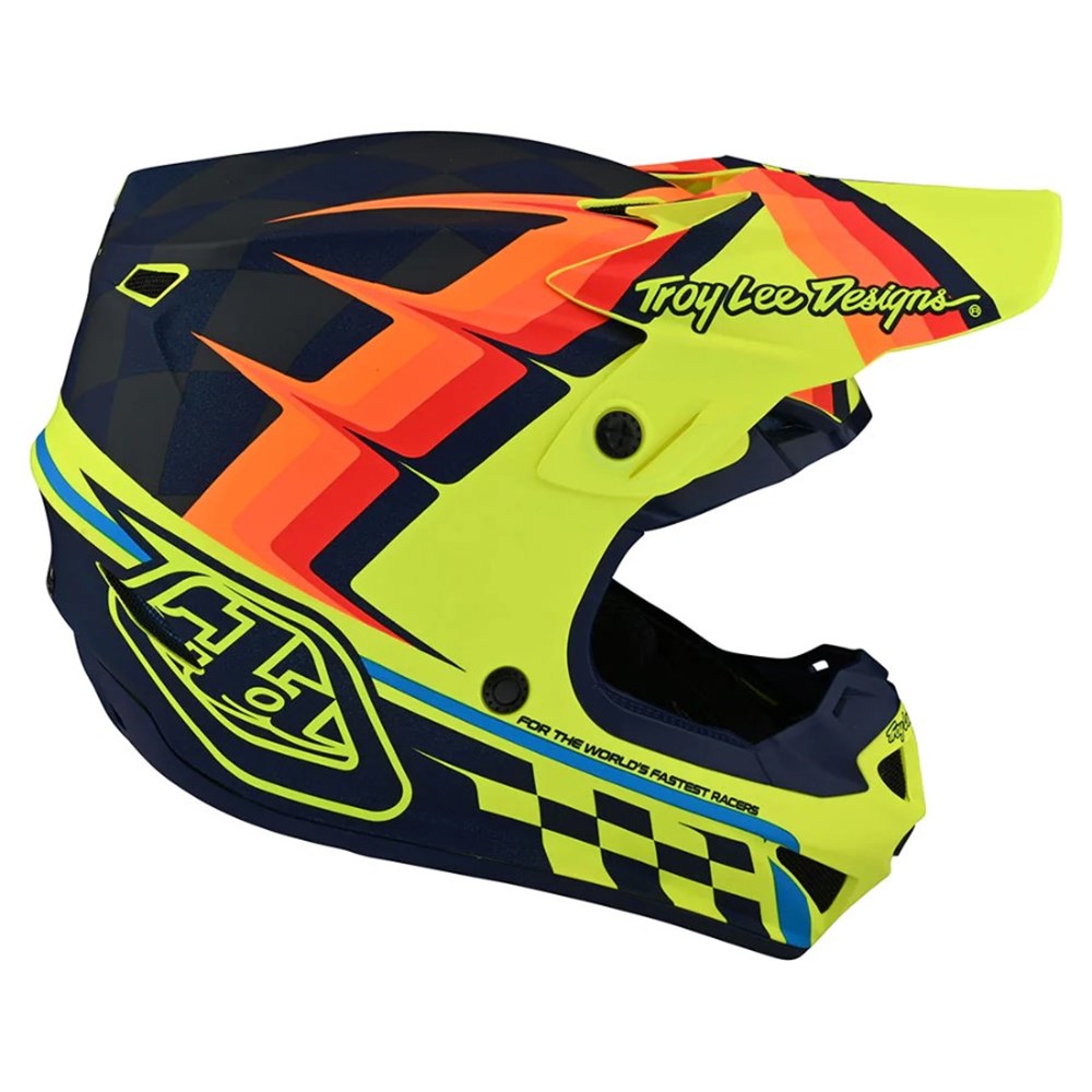 Troy Lee Designs SE4 Helmet - Warped Yellow Large