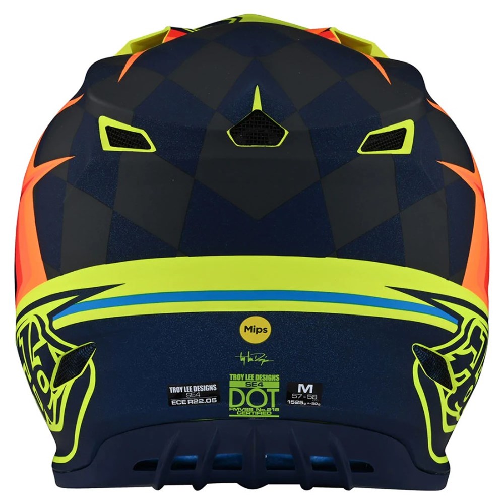 Troy Lee Designs SE4 Helmet - Warped Yellow Large