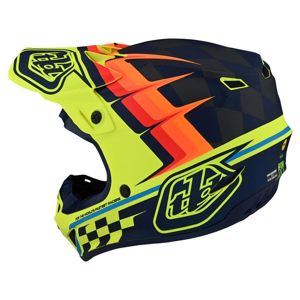 Troy Lee Designs SE4 Helmet - Warped Yellow Large
