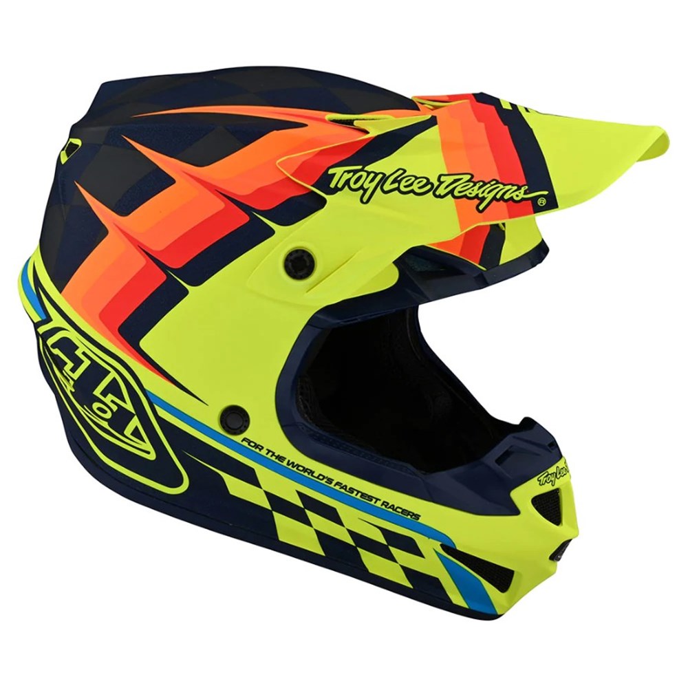 Troy Lee Designs SE4 Helmet - Warped Yellow Large