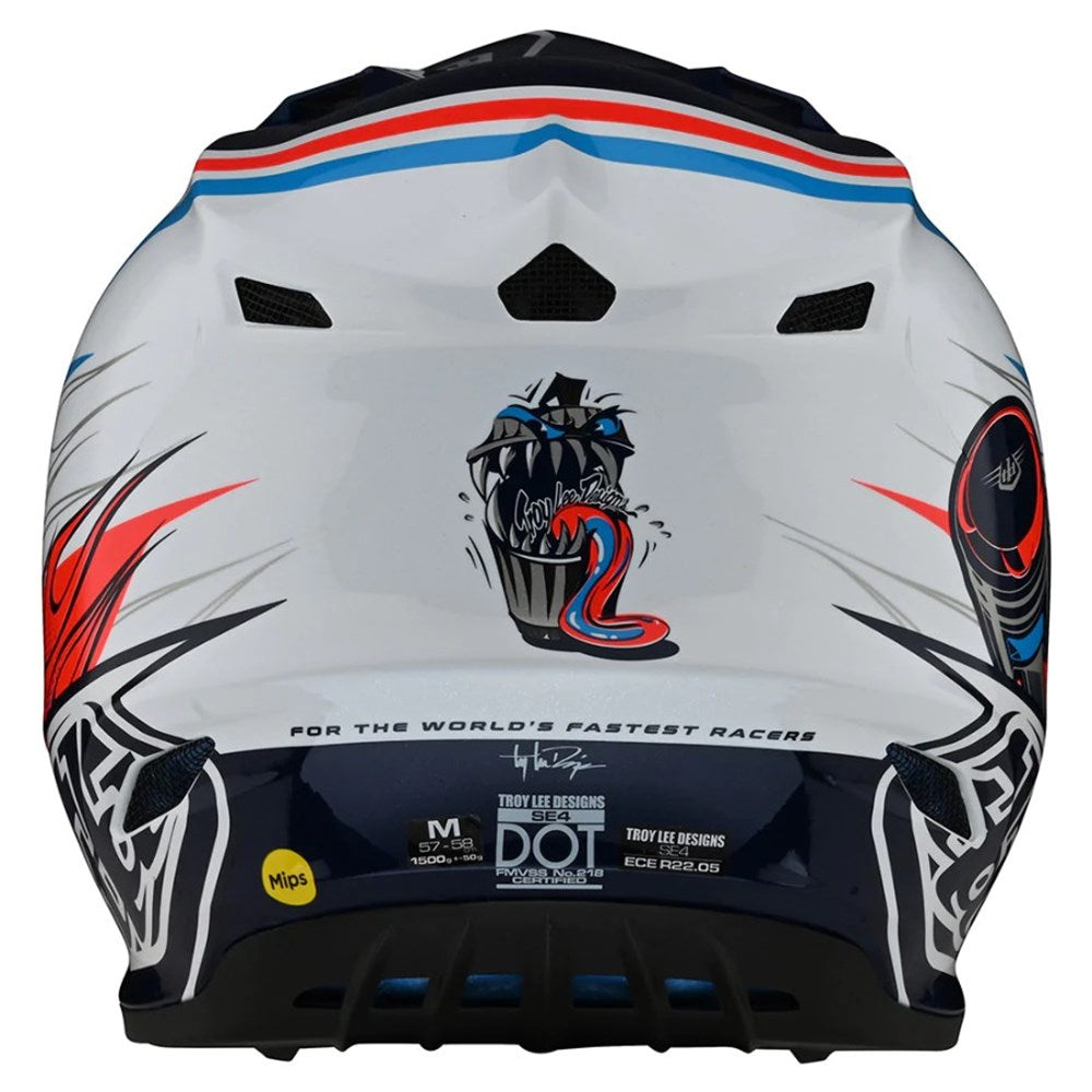 Troy Lee Designs SE4 Helmet - Skooly Blue Orange
