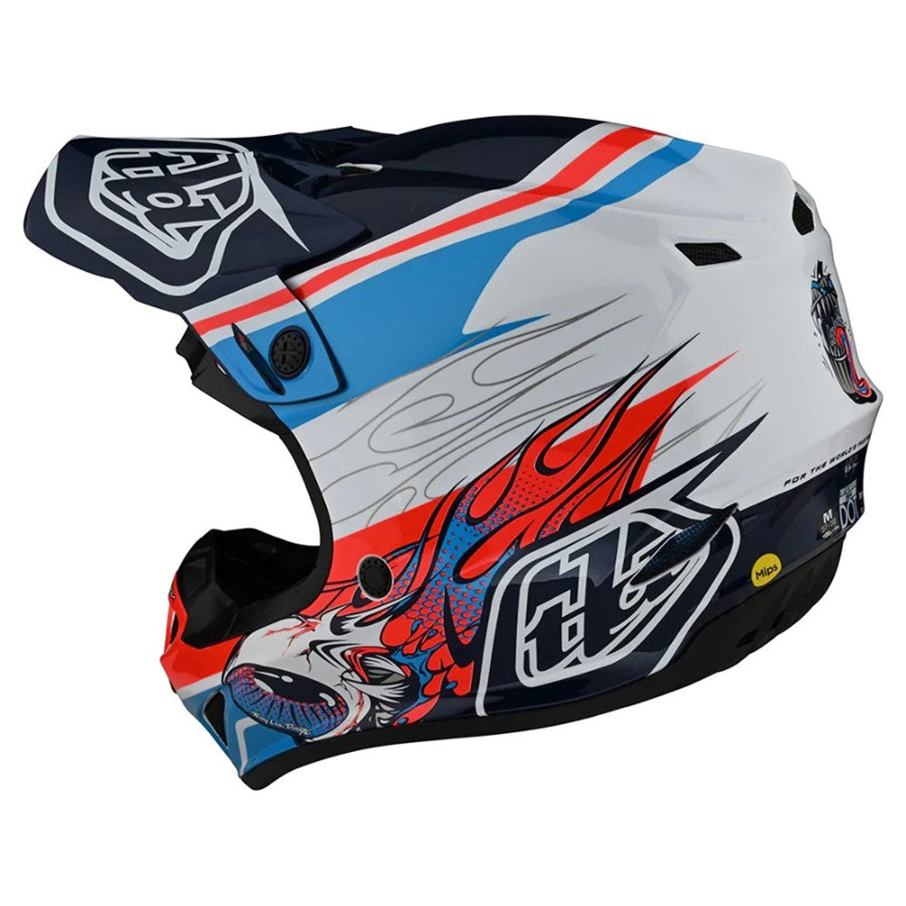 Troy Lee Designs SE4 Helmet - Skooly Blue Orange