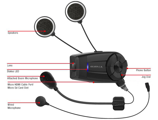 Sena 10C-EVO - Bluetooth Comms With 4k Camera & HD Speakers