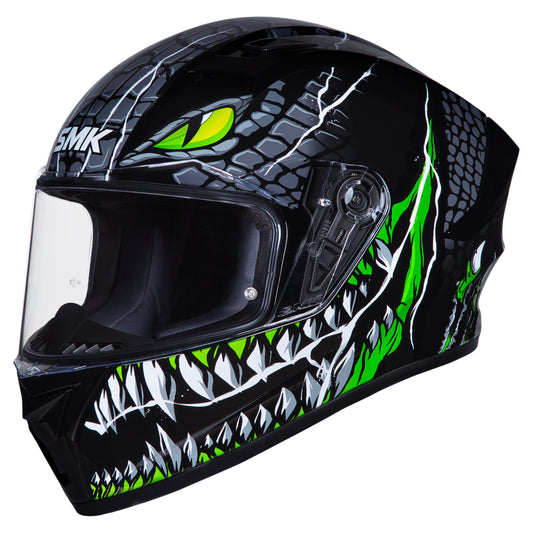 SMK Stellar Taotei Helmet - Black / Green GL268