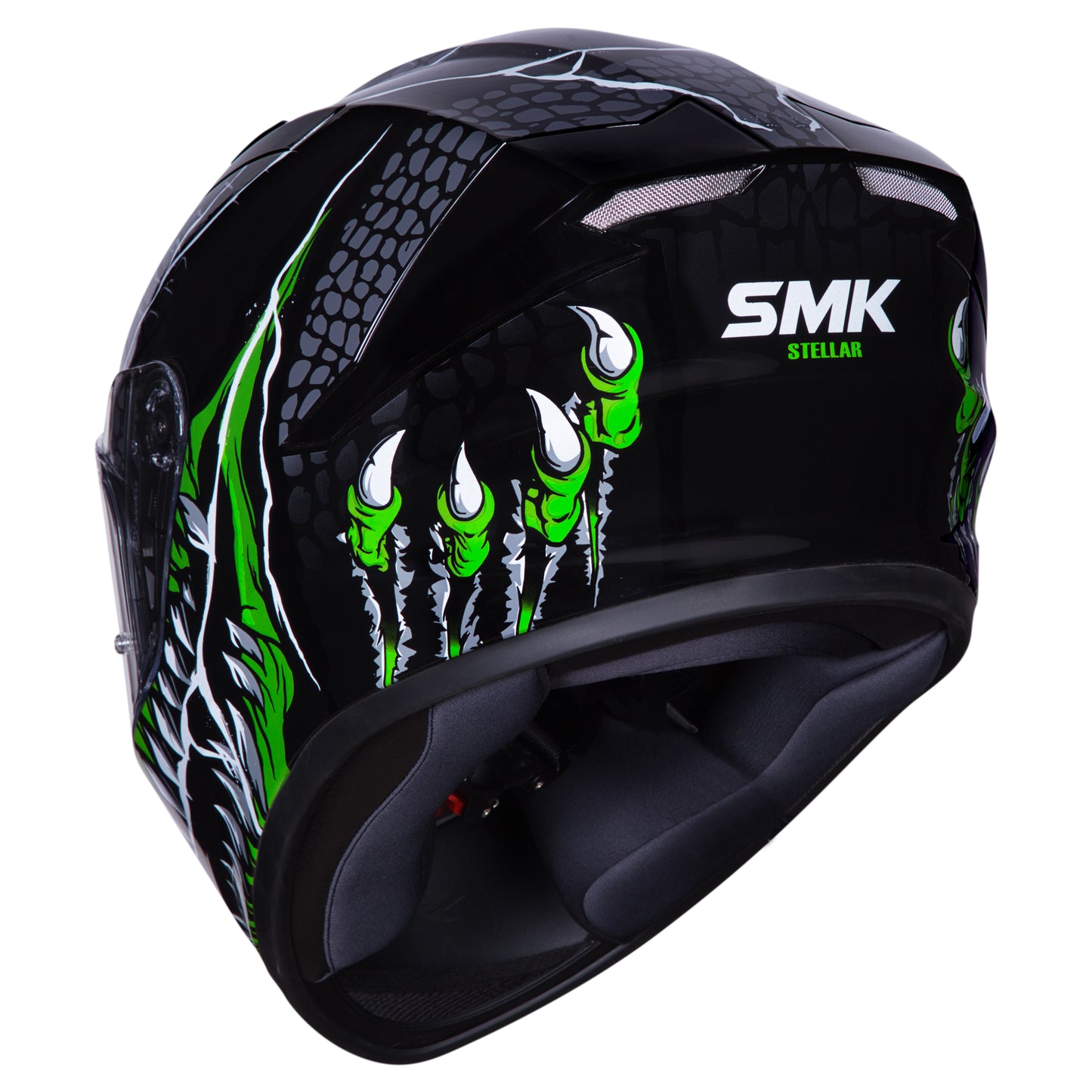 SMK Stellar Taotei Helmet - Black / Green GL268