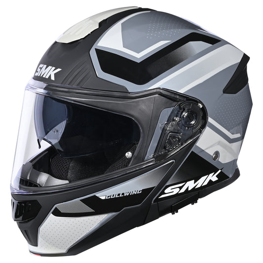 SMK Gullwing Supertour Modular Helmet - Black / Grey MA661